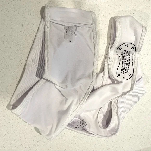 White Ribbed Bandeau Bikini Set - Picture 5 of 5